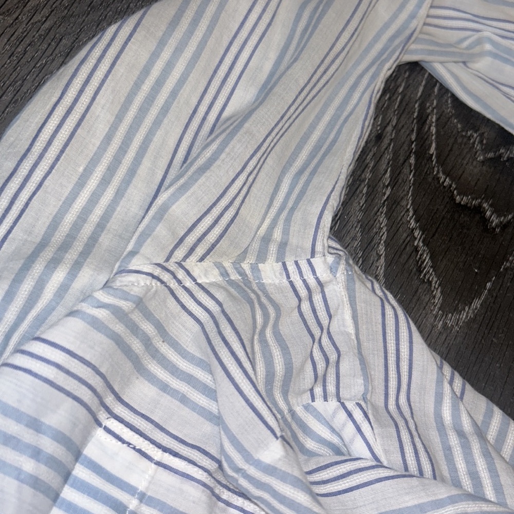 Abercrombie & Fitch XS blue striped cotton button down top - Picture 5 of 8